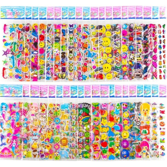 Kids Sticker 40 Different Sheets of Sticker 1200Pcs Puffy Stickers for Toddlers - Picture 1 of 8